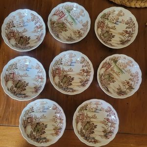 Coaching Days Dessert Bowls by Ridgway Staffordshire England
